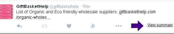 Example Tweet using a Twitter card