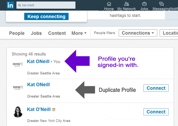 How do I merge duplicate LinkedIn accounts?