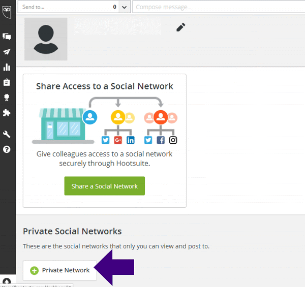 Share Access to a Social Network in Hootsuite