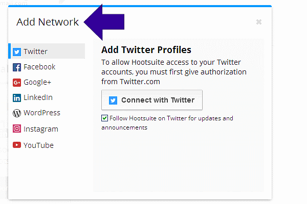 Add Your Social Network to Hootsuite