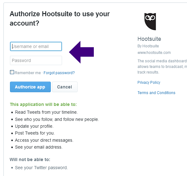 Authorize Hootsuite to Use Your Account