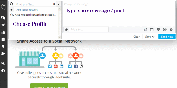 Choose Your Profile on Hootsuite