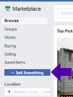 Selling an item on Facebook