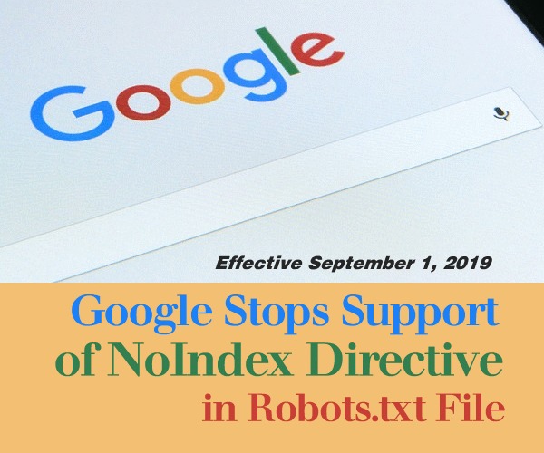 Google Stops Support of NoIndex Directive in Robots.txt File