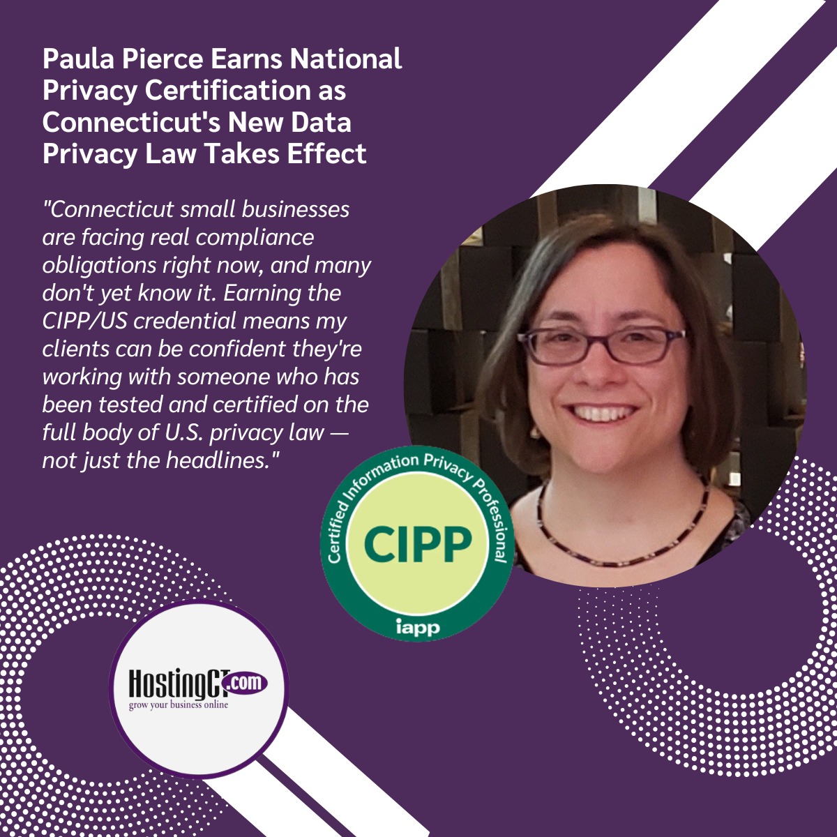 Windsor Entrepreneur Earns National Privacy Certification as Connecticut's New Data Privacy Law Takes Effect