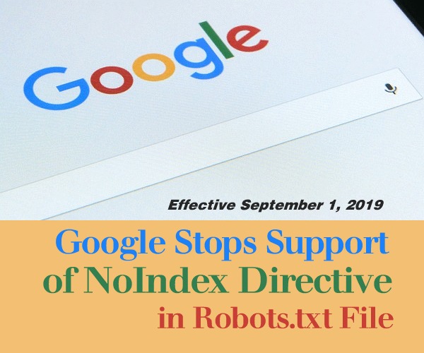 Google Stops Support of NoIndex Directive in Robots.txt File